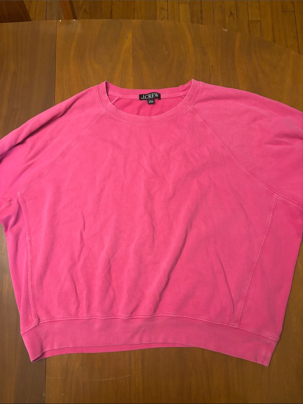J. Crew Hot Pink Raglan Sweatshirt